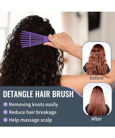 Lorsex Hairbrush & 200ml Spray Bottle Set for Natural Afro Hair (3a-4c) - 3-Piece Toupier Brush Set for Wavy & Curly Styles - Violet - Buy Online on GoSupps.com