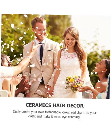 Ipetboom 1pc White Bridal Comb Bride Hair Comb White Hair Clip Bride Headpiece Women Hair Comb Flower Rhinestone Hair Clips Rhinestone Pearl Hair Clips Accessories Ceramics Wedding Women's - Buy Online on GoSupps.com