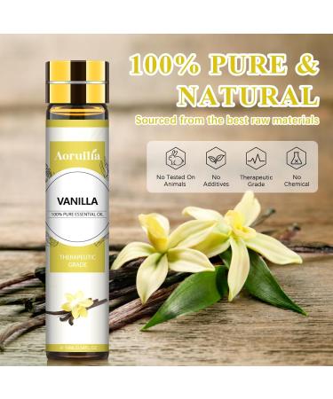 Aoruilia 10ml Vanilla Essential Oil 100% Pure Natural Vanilla Oil Diffuser Oils for Home Fragrance Aromatherapy Relax Bath Yoga Skin Care Soap & Candle Making Vanilla 10 ml (Pack of 1) - Buy Online on GoSupps.com
