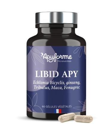 Apyforme - Libid Apy Booster - Energy Power and Endurance - Based on Ecklonia Ginseng Maca Fenugreek and Tribulus - 100% Natural - 60 Capsules - Made in France