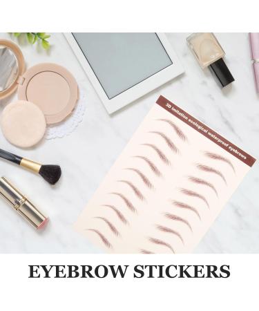 TOPBATHY Autocollants pour Sourcils Imperm ables Effet R aliste Kit Maquillage Brun 3 Feuilles Transfert D Eau pour Modeler et Entretenir Sourcils Naturels - Buy Online on GoSupps.com