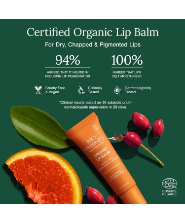 Juicy Chemistry Blood Orange & Rosehip Lipbalm 10 g | Organic Lip Balm for Dark Pigmented Dry & Chapped Lips | Enriched with Vitamin A C E & Ceramides | Clinically Tested | For Men Women & Kids - Buy Online on GoSupps.com