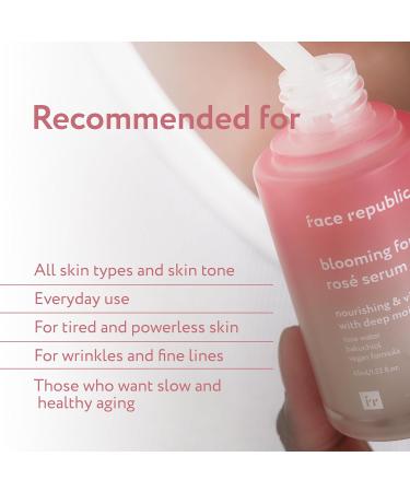 Face Republic Blooming Forever Ros Serum 45ml | Vegan Korean Skincare for Revitalizing Rejuvenating & Wrinkle Care | Damask Rose & Bakuchiol for Firm Elastic Skin - Buy Online on GoSupps.com