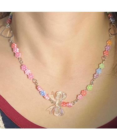 Oralgos Colorful Pearl Necklace for Women | Adjustable Bohemian Collar | Perfect Party Accessory - Buy Online on GoSupps.com