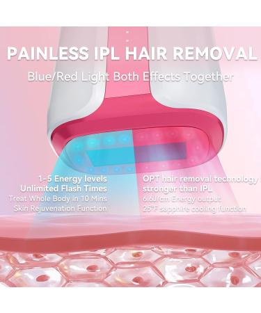 IPL Hair Removal Device with Sapphire Ice-Cooling Technology for Pain-Free Results - FDA Cleared, Unlimited Flashes, Safe for Whole Body & Face - Home Use for Men and Women - Buy Online on GoSupps.com