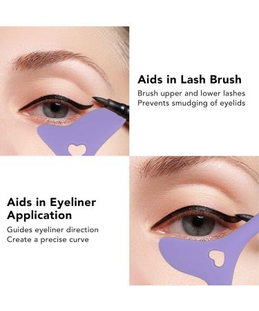 Silicone Eyeliner Aid Reusable Eye Makeup Tool with Cream Applicator for Eye Shadow Mascara Drawing (Purple) - Buy Online on GoSupps.com