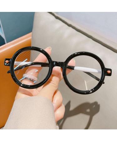 AOOLIA Large Ice Cream Round Reading Glasses for Men & Women - Black/White - Spring Hinges - 1 Diopter - International Shipping - Buy Online on GoSupps.com