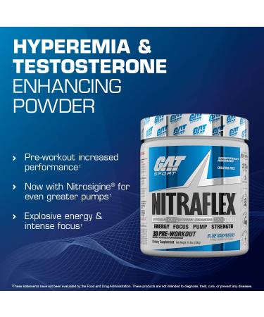 GAT Sport Nitraflex Advanced Pre-Workout Powder - Blood Orange | Boosts Strength, Energy & Performance | Creatine-Free | 30 Servings - Buy Online on GoSupps.com