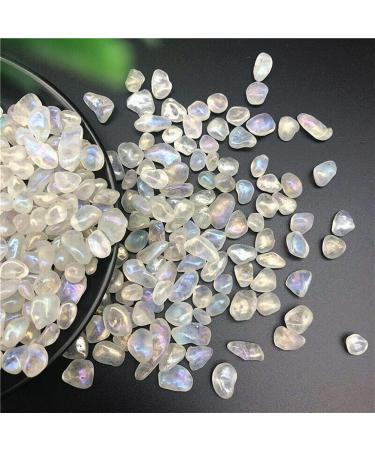 8-12mm Titanium Rainbow Aura White Quartz Crystal Stone Moonstone Gravels DecorationStones and Crystals 50g Home Goods - Buy Online on GoSupps.com
