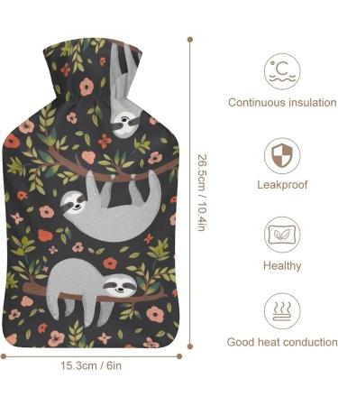 Hot Water Bottle with Lid - Animal Sloth Rubber Bag for Pain Relief Cramps & Foot Warmer - Hot & Cold Therapy - Buy Online on GoSupps.com