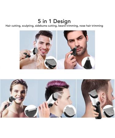5 in 1 Hair Clipper Kit 19 Length Adjust 2 Speed Settings R Shaped Cutter for Hair Grooming Trimmer with LCD Screen - Buy Online on GoSupps.com