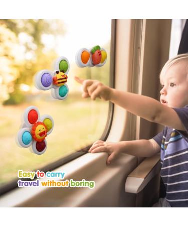 AIUOKYA 6 PCS Suction Cup Spinner Toys | Simple Dimple Silicone Bubbles Kids Bath & Window Toy | Baby Toys for 1+ Years Old - Buy Online on GoSupps.com