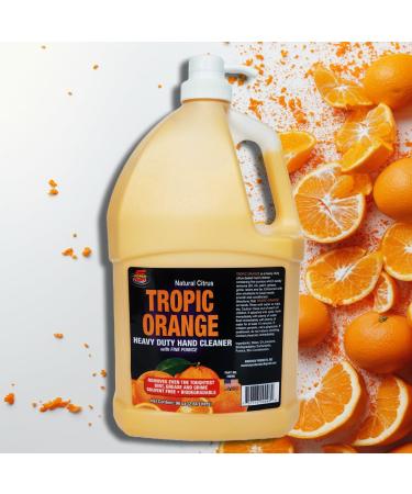 Force 5 - New (96oz) Tropic Orange. Heavy Duty Hand Soap for Mechanics. Natural Citrus Scent, Hand Cleaner For Mechanics with Pumice, Natural Citrus Scent, Cleaner For Mechanics.