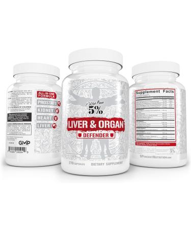 5% Nutrition Rich Piana Liver & Organ Defender Cycle Support Plus NAC | Liver Support Prostate Supplement Heart Kidney Skin Support | Milk Thistle Saw Palmetto Hawthorn Berry (30-90 Servings) Liver & Organ Defender wi  - Buy Online on GoSupps.com