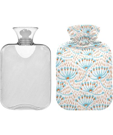 Naanle 2L Hot Water Bottle with Flower Motif Cover - Pain Relief for Menstrual Cramps Heat & Cold Therapy | Transparent & Large Design - Buy Online on GoSupps.com