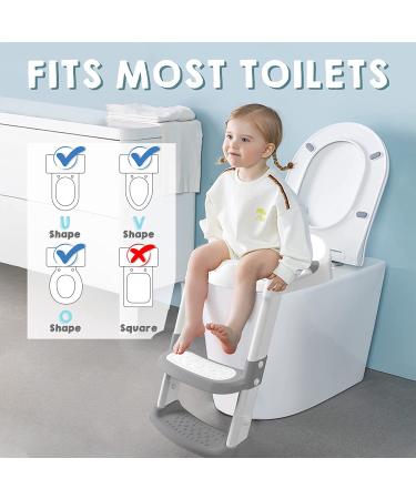 Potty Training Seat with Step Stool Ladder - Gentle Monster Toddler Toilet for Boys Girls - Foldable & Comfortable Chair with Anti-Slip Pad (Grey) - Buy Online on GoSupps.com