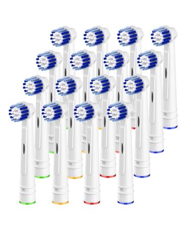 Replacement Toothbrush Heads Compatible with Oral B Braun,16 Pack Professional Electric Toothbrush Heads Brush Heads Refill for Oral-B 7000/Pro 1000/9600/ 500/3000/8000 1 pack(16 Count)