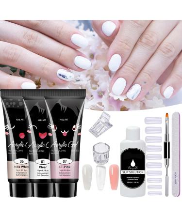  Generisch Nail Extension Kit - Set of 10 Clear Nails - Durable Poly Gel with Cleanser - For Brides Travel Summer Parties Weddings - Buy Online on GoSupps.com