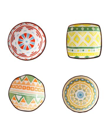 Sauce Dipping Saucer Sauce Dipping Bowls Ceramic Sauce Dish/Sauce Dipping Bowls Mini Durable Dinnerware Plate Condiment Dish for Tomato Sauce Ice Cream Sushi Fruit and Other Party 4pcs Soy Sauce Bo