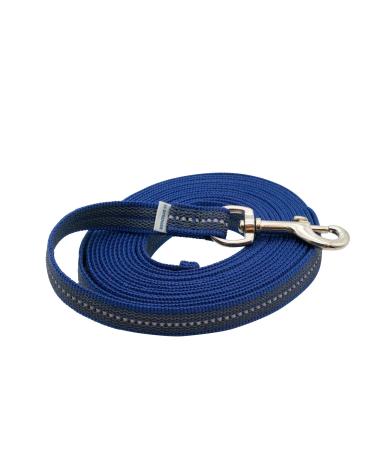 Rubberized leash without hand loop - blue 500 cm (5 m) 500 cm blue