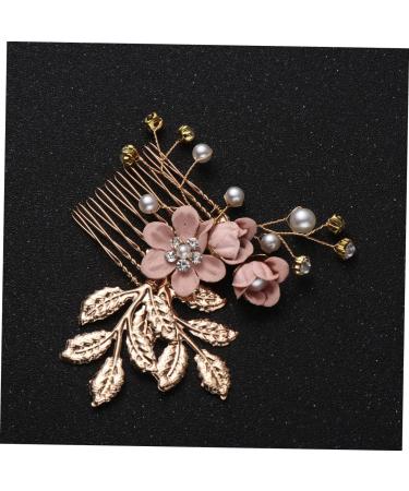 Didiseaon Flower Hair Accessories Rhinestone Headpiece Bridal Headpiece Rhinestone Hair Comb Jeweled Hair Combs Pearl Hair Comb Wedding Gold Hair Comb Clip Tiara Crystal Set Pink Bride - Buy Online on GoSupps.com