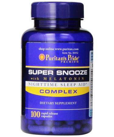 Puritan's Pride Super Snooze with Melatonin Rapid Release Capsules 100 Count