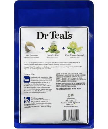 Buy Dr. Teal's Cannabis Sativa Hemp Seed Oil & Ashwagandha Epsom Salt - 3 Pack (3 LB each) | International Shipping Available - Buy Online on GoSupps.com