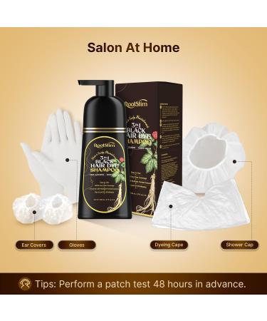Buy 3 in 1 Black Hair Dye Shampoo - Herbal Gray Hair Coverage for Men & Women - Ammonia-Free Easy to Use Lasts 30 Days | 17FL Oz - Buy Online on GoSupps.com