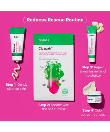 Dr.Jart+ Cicapair Redness Rescue Korean Skin Care Set Travel Size Value Gift Set with Cicapair Color Correcting Cream Face Wash Cream Moisturizer and Face Mask - Buy Online on GoSupps.com