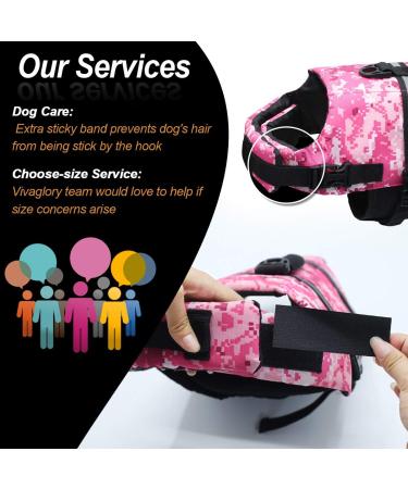 Vivaglory Ripstop Dog Rescue Vest - Improved Buoyancy & Visibility Camouflage Pink for Small/Medium Dogs (M: 53-63cm) - Buy Online on GoSupps.com