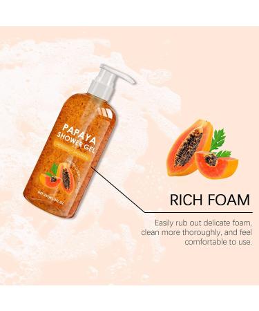  blmcoos Papaya Brightening Shower Gel Exfoliating Shower Gel Brightening Smoothing Oil Control Moisturizing for Daily Body Cleansing (2) - Buy Online on GoSupps.com