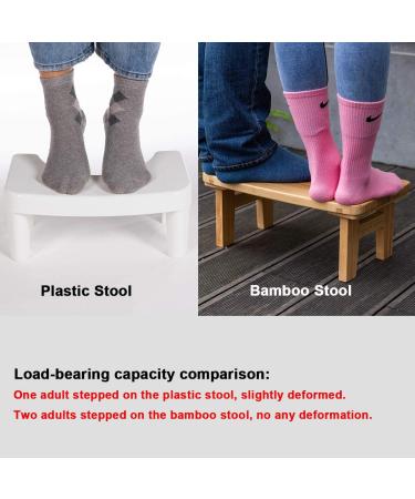 GOBAM Bamboo Bathroom Toilet Stool - 6.7 Small Squatting Step Stool for Kids and Adults - Buy Online on GoSupps.com