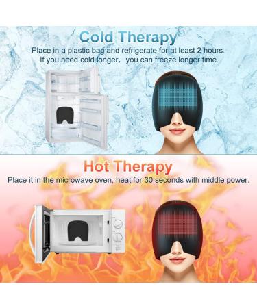 ACWOO Migraine Relief Cap - Reusable Hot/Cold Therapy Head Wrap for Chronic Migraine & Headache Relief - Black - Buy Online on GoSupps.com