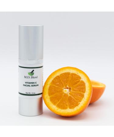 M.D. Blend Professional Vitamin C Serum for Face with L-Ascorbic Acid 10% and Hyaluronic Acid. Refreshing Anti-Aging Face Treatment. Illuminating Hydrating Serum for Women and Men. 1floz Pump - Buy Online on GoSupps.com