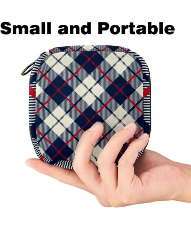 Portable Women's Menstrual Cup Bags | Multicolored Storage for Teen Girls | Blue Checked Binding Bags for First Period - Buy Online on GoSupps.com