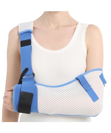 Arm Sling for Shoulder Injury with Waist Strap - Immobilizer Brace Support for Sleeping Rotator Cuff Surgery (Mesh Version Left Large 40-51 inch) L Left Arm