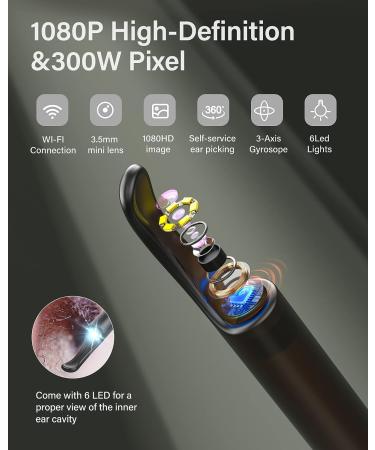 Bebird Ear Cleaner Kit with 1080P Camera | 6-in-1 Ear Wax Removal Tool for iPhone and Android | Includes 4 Silicone Ear Scoops | Ear Cleaners for Effective Ear Wax Removal - Buy Online on GoSupps.com
