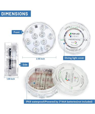 Daphomeu Underwater Lights - Remote-Controlled Waterproof RGB Multi-Color Pool & Spa Decor (2 Pack) - Buy Online on GoSupps.com