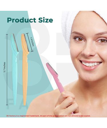Ladies Facial Hair Razors - Face Shavers for Women Peach Fuzz | Women's Dermaplaning Tool for Removing Fine Hairs on Eyebrows, Face, and Neck - 3R Factory - Buy Online on GoSupps.com
