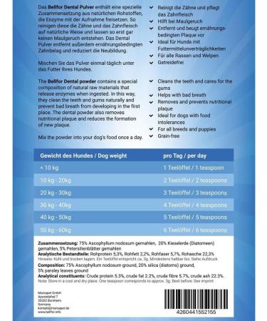Bellfor Natural Dental Care for Dogs - Tartar Control Easy Dosage All Breeds | Savings Set: Powder Sticks Spray (100g) - Buy Online on GoSupps.com