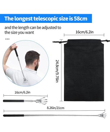 2PC Back Scratchers & Massage Tools Portable Telescopic Crawlers for Ultimate Back Relief with Carry Bag - Buy Online on GoSupps.com