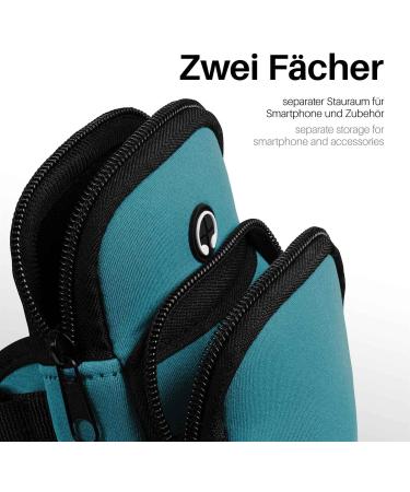 Moex Jogging Cell Phone Bag for Samsung Galaxy A53 5G | Neoprene Arm Band | Running Bracelet with 2 Compartments - Blue - Buy Online on GoSupps.com