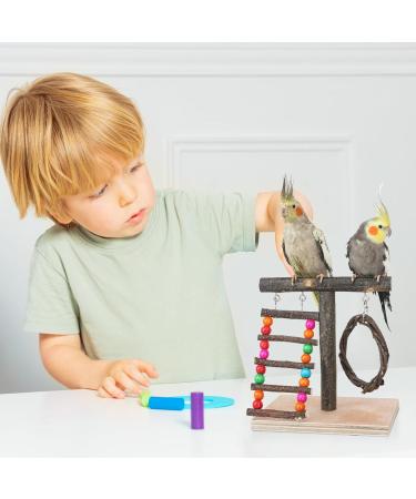 Vogel Papagies Wooden Bird Playground for Parrots & Budgerigars - Fun with Ladders & Swings - Buy Online on GoSupps.com