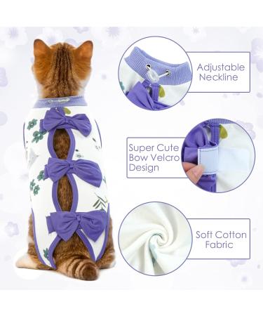 Post-Op Cat Recovery Suit - Pumyporeity Anti-Trolling Clothing for Cats | Purple | Size L - Buy Online on GoSupps.com