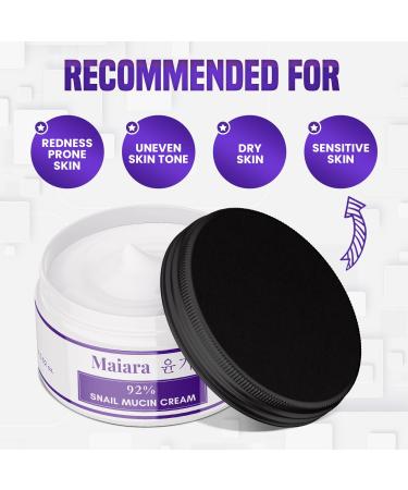 Snail Mucin Moisturizer Cream - Advanced Snail 92% All In One Cream Korean Moisturizer for Face Made with Snail Serum for Dry Sensitive Skin - Korean Skincare Daily Face Moisturizer Repair Cream (100 g / 3.52 Fl Oz) - Buy Online on GoSupps.com