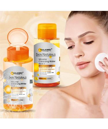 Micellar Vitamin C Water For All Skin Type - Vitamin C + Brighten Skin Renew Cleansing Water Face Cleanser for Dissolving Makeup & Remove Daily Impurities Makeup Remover 400ml