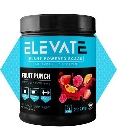 Plant Based Vegan BCAA Powder with B12 and Glutamine | Muscle Building & Recovery Supplement - Elevate Nutrition - Buy Online on GoSupps.com