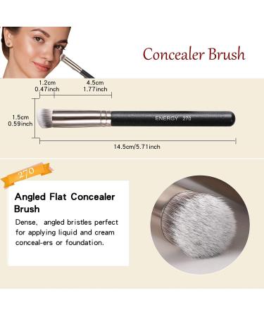 ENERGY Mini Angled Flat Top Concealer Brush for Under Eye & Nose Contour - Small Kabuki Makeup Brush for Flawless Blending & Setting - Buy Online on GoSupps.com