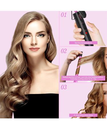 DAN Technology Small Ceramic Curling Wand - Adjustable Temperature for Tight Curls on Short & Long Hair (3/8 Inch 10MM) - Pink - Buy Online on GoSupps.com