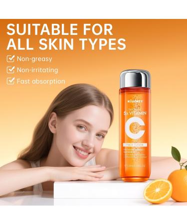 5X Vitamin C Toner - Vitamin C Face Toner with Niacinamide & Hyaluronic Acid Deep Hydration & Improves Skin Tone - Korean Skin Care for All Skins 130ml 4 Fl Oz (Pack of 1) - Buy Online on GoSupps.com